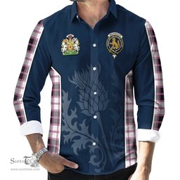 ScotsTee Shop Scottish MacPherson Hunting Modern Clan Scottish Crest and Scottish Thistle Sport Tartan Long Sleeve Shirt