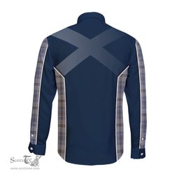 ScotsTee Shop Scottish Tweedie Clan Scottish Crest and Scottish Thistle Sport Tartan Long Sleeve Shirt