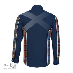 ScotsTee Shop Scottish Norvel Clan Scottish Crest and Scottish Thistle Sport Tartan Long Sleeve Shirt