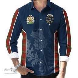 ScotsTee Shop Scottish Scott Clan Scottish Crest and Scottish Thistle Sport Tartan Long Sleeve Shirt