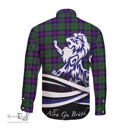 ScotsTee Shop Scottish Armstrong Modern Clan Crest Tartan Alba Gu Brath Regal Lion Emblem Long Sleeve Shirt