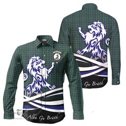 ScotsTee Shop Scottish Arbuthnot Clan Crest Tartan Alba Gu Brath Regal Lion Emblem Long Sleeve Shirt