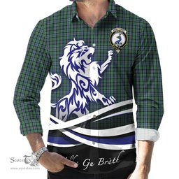 ScotsTee Shop Scottish Arbuthnot Clan Crest Tartan Alba Gu Brath Regal Lion Emblem Long Sleeve Shirt