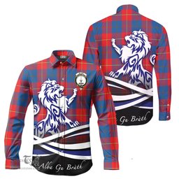 ScotsTee Shop Scottish Blane Clan Crest Tartan Alba Gu Brath Regal Lion Emblem Long Sleeve Shirt