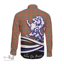 ScotsTee Shop Scottish Bruce Ancient Clan Crest Tartan Alba Gu Brath Regal Lion Emblem Long Sleeve Shirt