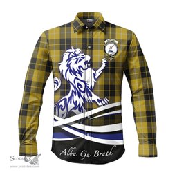 ScotsTee Shop Scottish Barclay Dress Clan Crest Tartan Alba Gu Brath Regal Lion Emblem Long Sleeve Shirt