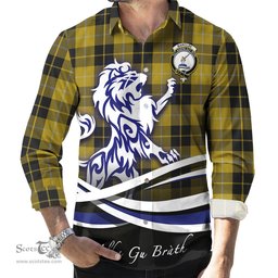 ScotsTee Shop Scottish Barclay Dress Clan Crest Tartan Alba Gu Brath Regal Lion Emblem Long Sleeve Shirt