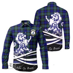 ScotsTee Shop Scottish Arbuthnot Modern Clan Crest Tartan Alba Gu Brath Regal Lion Emblem Long Sleeve Shirt