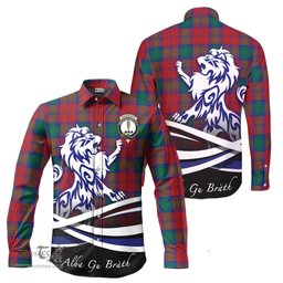 ScotsTee Shop Scottish Auchinleck Clan Crest Tartan Alba Gu Brath Regal Lion Emblem Long Sleeve Shirt
