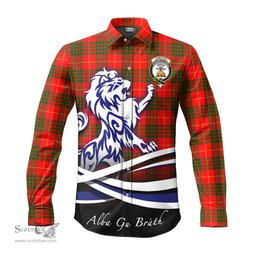 ScotsTee Shop Scottish Cameron Modern Clan Crest Tartan Alba Gu Brath Regal Lion Emblem Long Sleeve Shirt