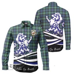ScotsTee Shop Scottish Baillie Ancient Clan Crest Tartan Alba Gu Brath Regal Lion Emblem Long Sleeve Shirt