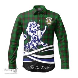 ScotsTee Shop Scottish Beveridge Clan Crest Tartan Alba Gu Brath Regal Lion Emblem Long Sleeve Shirt