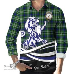 ScotsTee Shop Scottish Blackadder Clan Crest Tartan Alba Gu Brath Regal Lion Emblem Long Sleeve Shirt