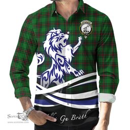 ScotsTee Shop Scottish Anstruther Clan Crest Tartan Alba Gu Brath Regal Lion Emblem Long Sleeve Shirt