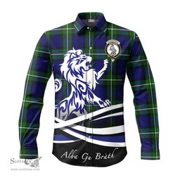 ScotsTee Shop Scottish Bannerman Clan Crest Tartan Alba Gu Brath Regal Lion Emblem Long Sleeve Shirt