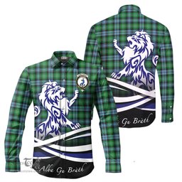 ScotsTee Shop Scottish Arbuthnot Ancient Clan Crest Tartan Alba Gu Brath Regal Lion Emblem Long Sleeve Shirt