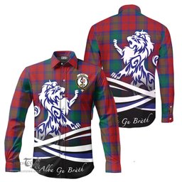 ScotsTee Shop Scottish Byres (Byses) Clan Crest Tartan Alba Gu Brath Regal Lion Emblem Long Sleeve Shirt