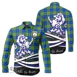 ScotsTee Shop Scottish Barclay Hunting Ancient Clan Crest Tartan Alba Gu Brath Regal Lion Emblem Long Sleeve Shirt