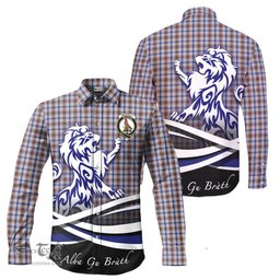 ScotsTee Shop Scottish Boswell Clan Crest Tartan Alba Gu Brath Regal Lion Emblem Long Sleeve Shirt