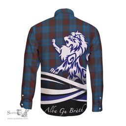 ScotsTee Shop Scottish Cameron Hunting Clan Crest Tartan Alba Gu Brath Regal Lion Emblem Long Sleeve Shirt