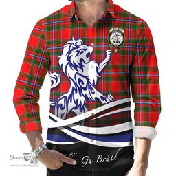 ScotsTee Shop Scottish Butter Clan Crest Tartan Alba Gu Brath Regal Lion Emblem Long Sleeve Shirt
