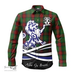 ScotsTee Shop Scottish Blackstock Hunting Clan Crest Tartan Alba Gu Brath Regal Lion Emblem Long Sleeve Shirt
