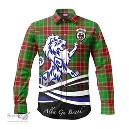 ScotsTee Shop Scottish Baxter Modern Clan Crest Tartan Alba Gu Brath Regal Lion Emblem Long Sleeve Shirt
