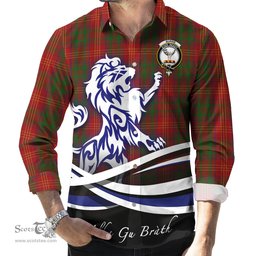 ScotsTee Shop Scottish Burns Clan Crest Tartan Alba Gu Brath Regal Lion Emblem Long Sleeve Shirt
