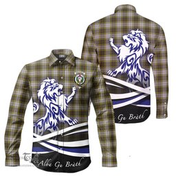 ScotsTee Shop Scottish Buchanan Dress Clan Crest Tartan Alba Gu Brath Regal Lion Emblem Long Sleeve Shirt