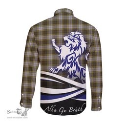 ScotsTee Shop Scottish Buchanan Dress Clan Crest Tartan Alba Gu Brath Regal Lion Emblem Long Sleeve Shirt