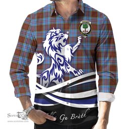 ScotsTee Shop Scottish Anderson Modern Clan Crest Tartan Alba Gu Brath Regal Lion Emblem Long Sleeve Shirt