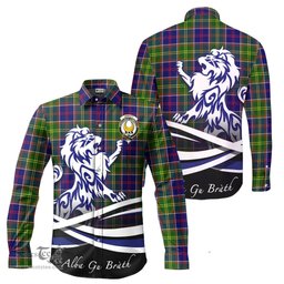 ScotsTee Shop Scottish Arnott Clan Crest Tartan Alba Gu Brath Regal Lion Emblem Long Sleeve Shirt
