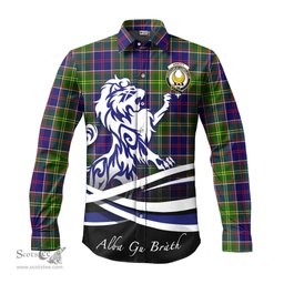 ScotsTee Shop Scottish Arnott Clan Crest Tartan Alba Gu Brath Regal Lion Emblem Long Sleeve Shirt
