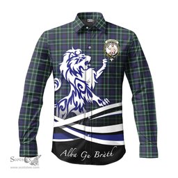 ScotsTee Shop Scottish Allardice Clan Crest Tartan Alba Gu Brath Regal Lion Emblem Long Sleeve Shirt