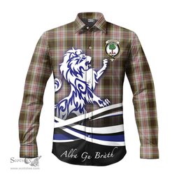 ScotsTee Shop Scottish Anderson Dress Clan Crest Tartan Alba Gu Brath Regal Lion Emblem Long Sleeve Shirt