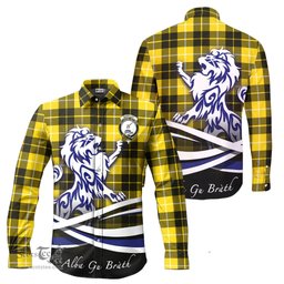 ScotsTee Shop Scottish Barclay Dress Modern Clan Crest Tartan Alba Gu Brath Regal Lion Emblem Long Sleeve Shirt