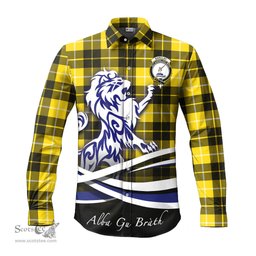 ScotsTee Shop Scottish Barclay Dress Modern Clan Crest Tartan Alba Gu Brath Regal Lion Emblem Long Sleeve Shirt