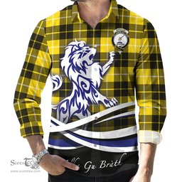 ScotsTee Shop Scottish Barclay Dress Modern Clan Crest Tartan Alba Gu Brath Regal Lion Emblem Long Sleeve Shirt