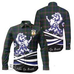 ScotsTee Shop Scottish Allison Clan Crest Tartan Alba Gu Brath Regal Lion Emblem Long Sleeve Shirt