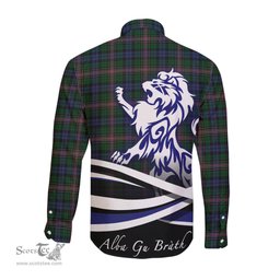 ScotsTee Shop Scottish Allison Clan Crest Tartan Alba Gu Brath Regal Lion Emblem Long Sleeve Shirt