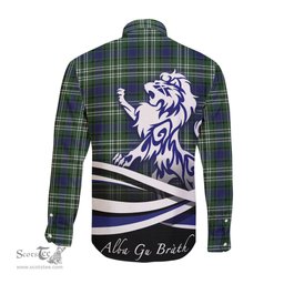 ScotsTee Shop Scottish Blyth Clan Crest Tartan Alba Gu Brath Regal Lion Emblem Long Sleeve Shirt