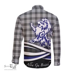 ScotsTee Shop Scottish Douglas Grey Modern Clan Crest Tartan Alba Gu Brath Regal Lion Emblem Long Sleeve Shirt