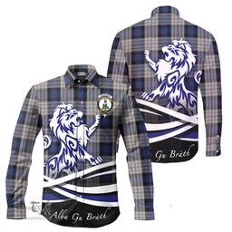 ScotsTee Shop Scottish Ferguson Dress Clan Crest Tartan Alba Gu Brath Regal Lion Emblem Long Sleeve Shirt