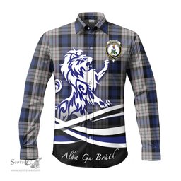 ScotsTee Shop Scottish Ferguson Dress Clan Crest Tartan Alba Gu Brath Regal Lion Emblem Long Sleeve Shirt