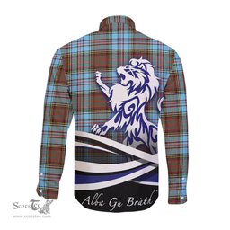 ScotsTee Shop Scottish Anderson Ancient Clan Crest Tartan Alba Gu Brath Regal Lion Emblem Long Sleeve Shirt