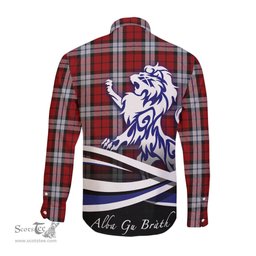 ScotsTee Shop Scottish Brodie Dress Clan Crest Tartan Alba Gu Brath Regal Lion Emblem Long Sleeve Shirt