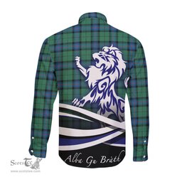 ScotsTee Shop Scottish Armstrong Ancient Clan Crest Tartan Alba Gu Brath Regal Lion Emblem Long Sleeve Shirt