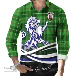 ScotsTee Shop Scottish Boyle Clan Crest Tartan Alba Gu Brath Regal Lion Emblem Long Sleeve Shirt