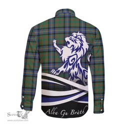 ScotsTee Shop Scottish Cochrane Ancient Clan Crest Tartan Alba Gu Brath Regal Lion Emblem Long Sleeve Shirt
