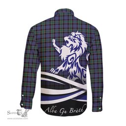 ScotsTee Shop Scottish Fletcher Modern Clan Crest Tartan Alba Gu Brath Regal Lion Emblem Long Sleeve Shirt
